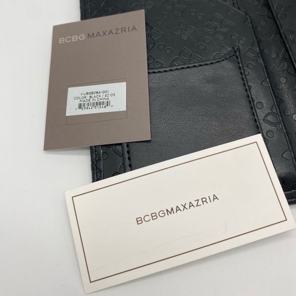 ☘️5 for $40☘️ BCBGMAXAZRIA Black Fold-over Card Holder with Luggage Tag NWT - Picture 6 of 12